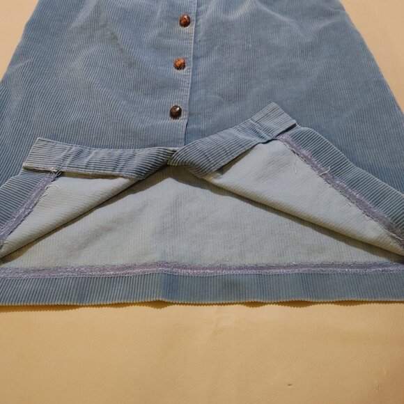 Vintage 80s L.L. Bean Blue Corduroy Skirt - Picture 8 of 14